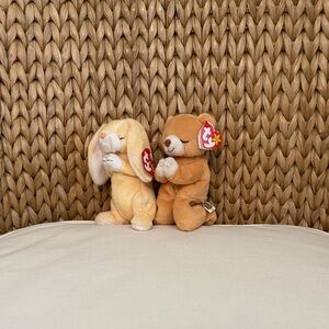 Ty Beanie Babies Praying Bear and Bunny | Hope and Grace | Retired Vintage